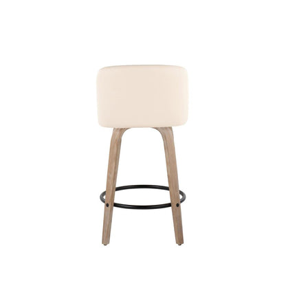 White Toriano 26" Fixed Height Counter Stool - Set of 2