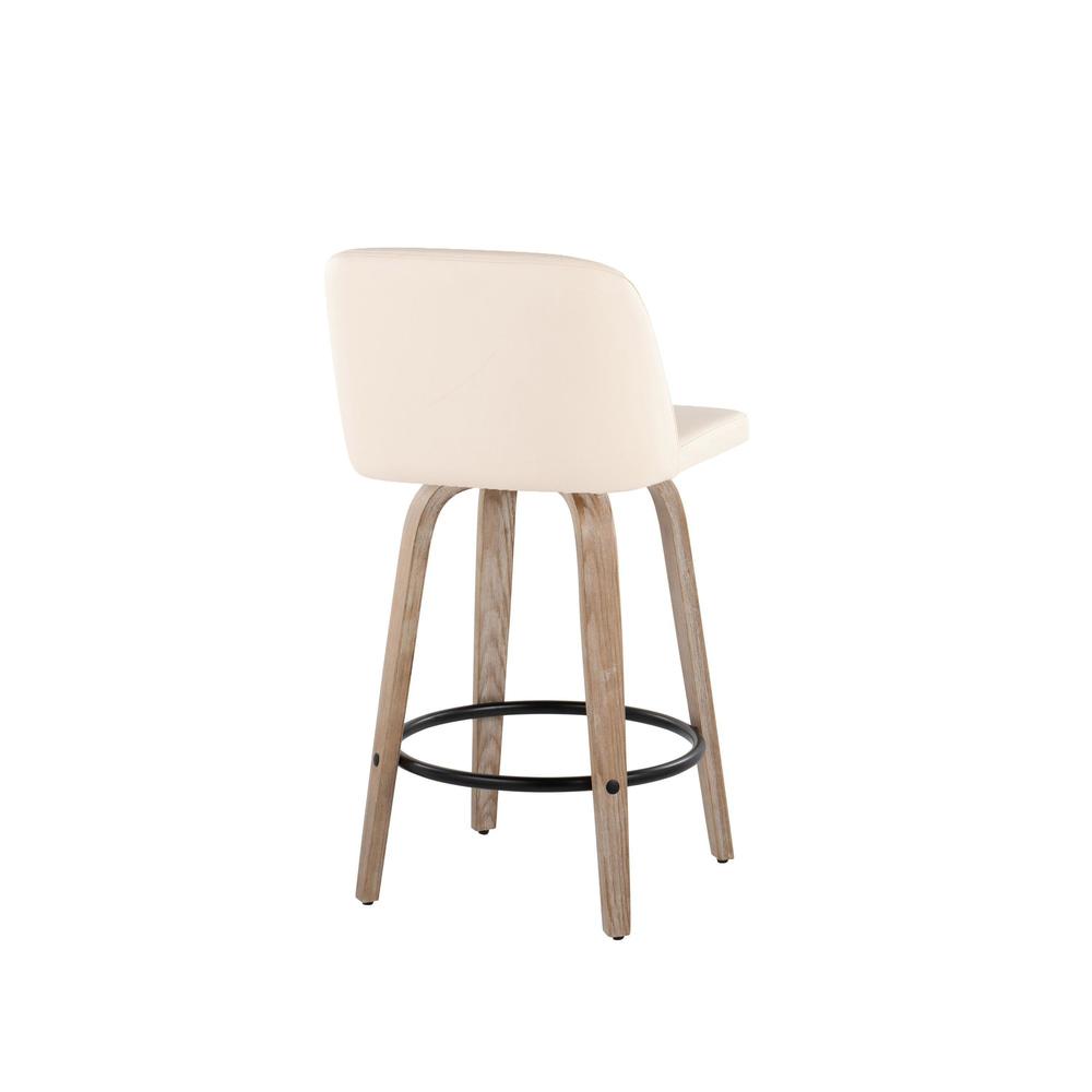White Toriano 26" Fixed Height Counter Stool - Set of 2