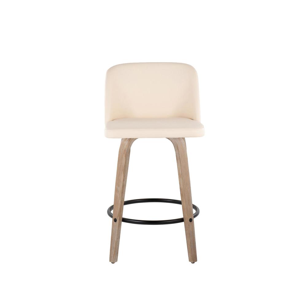 White Toriano 26" Fixed Height Counter Stool - Set of 2