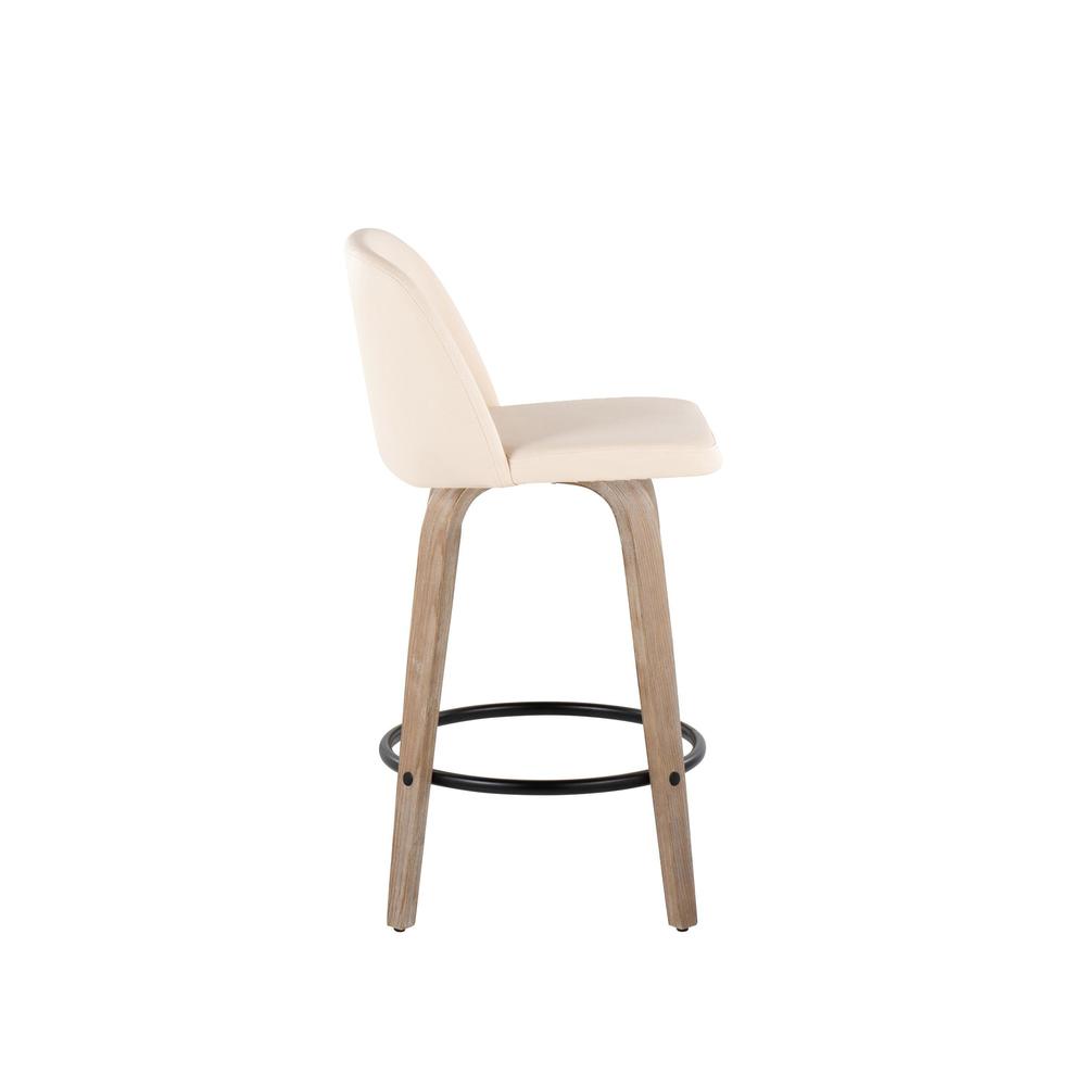 White Toriano 26" Fixed Height Counter Stool - Set of 2
