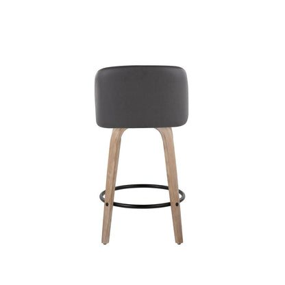 White Toriano 26" Fixed Height Counter Stool - Set of 2