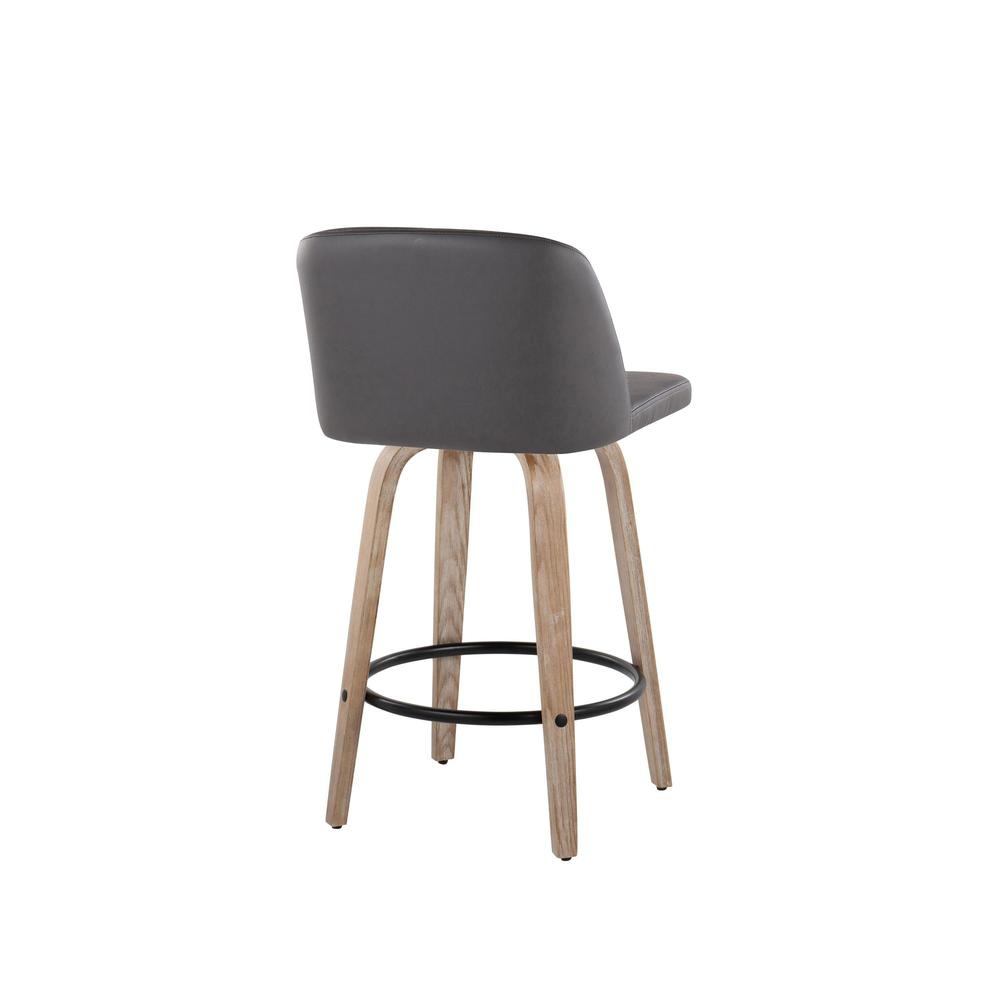 White Toriano 26" Fixed Height Counter Stool - Set of 2
