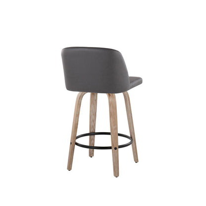 White Toriano 26" Fixed Height Counter Stool - Set of 2