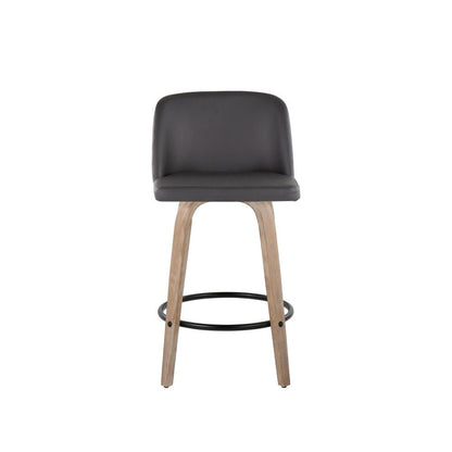 White Toriano 26" Fixed Height Counter Stool - Set of 2