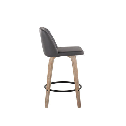 White Toriano 26" Fixed Height Counter Stool - Set of 2