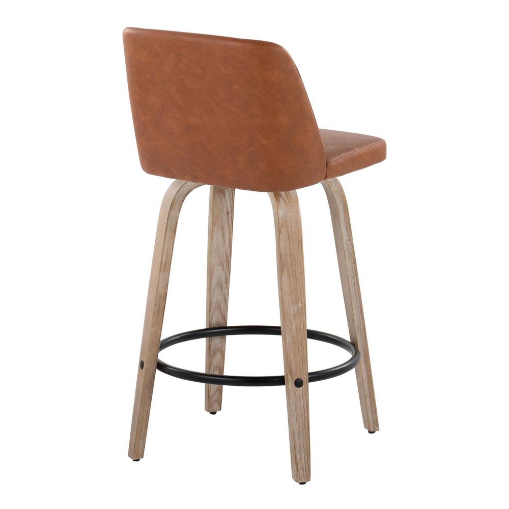 White Toriano 26" Fixed-Height Counter Stool - Set of 2