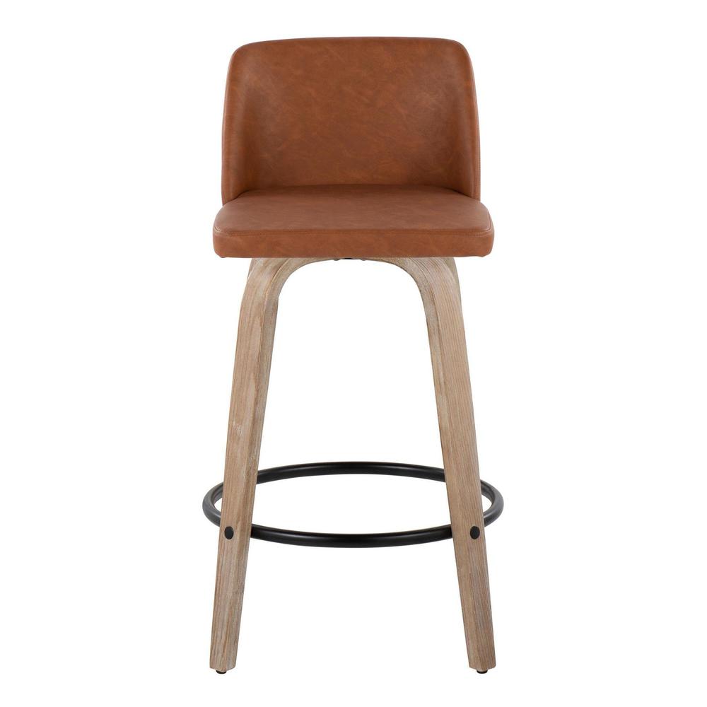 White Toriano 26" Fixed-Height Counter Stool - Set of 2