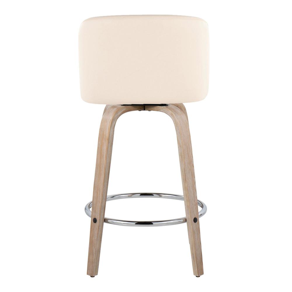 White Toriano 26" Fixed-Height Counter Stool - Set of 2