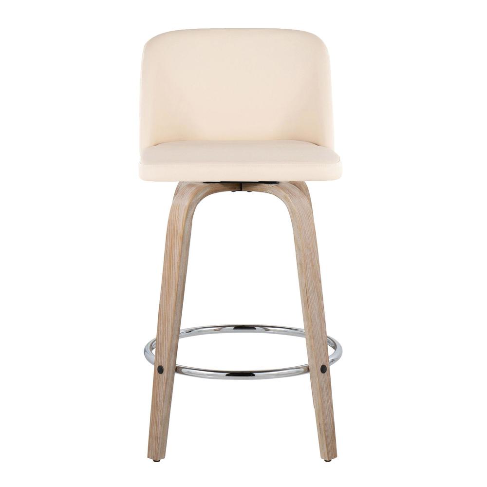 White Toriano 26" Fixed-Height Counter Stool - Set of 2