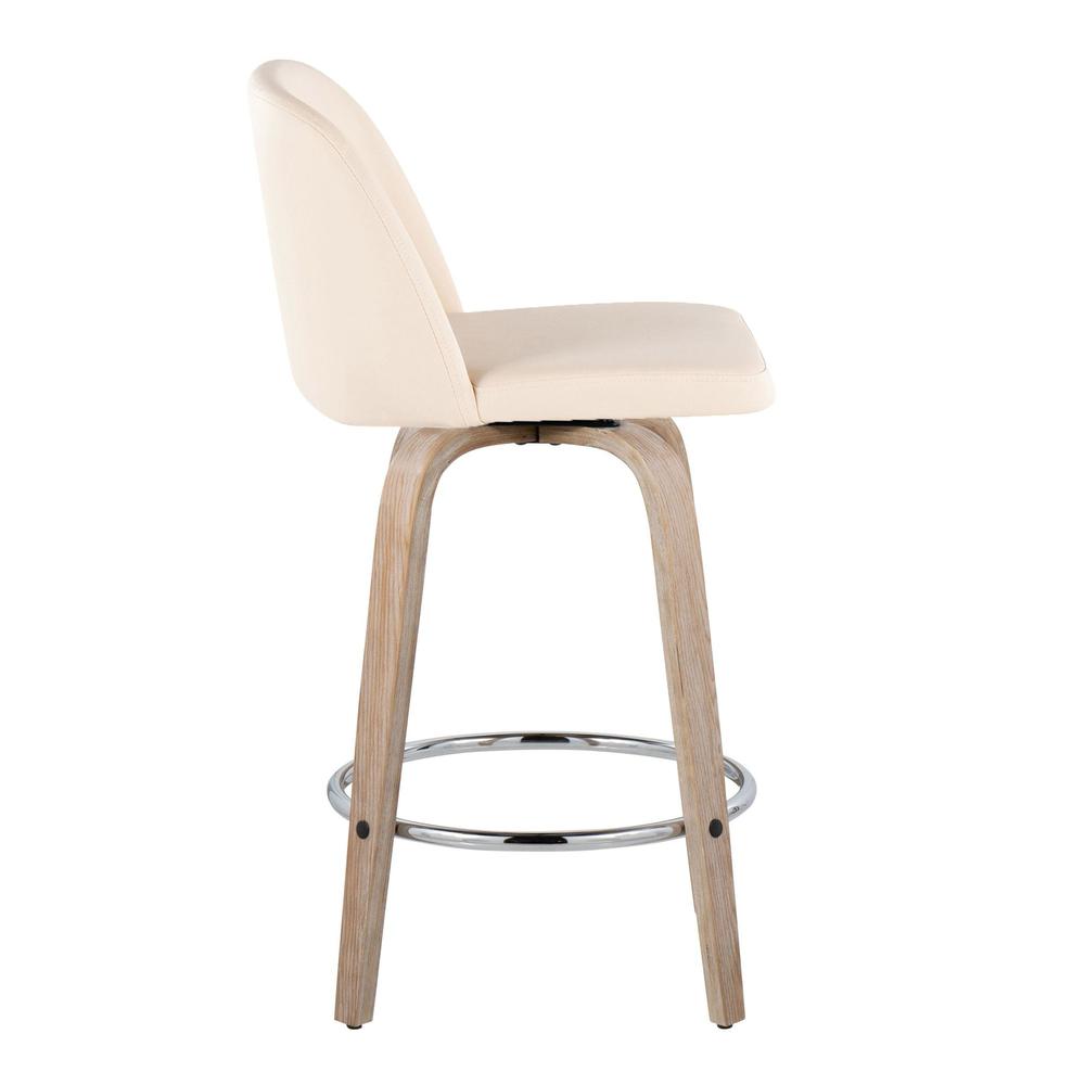 White Toriano 26" Fixed-Height Counter Stool - Set of 2