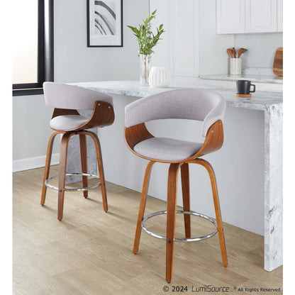 Vintage Mod 26" Fixed-Height Counter Stool - Set of 2