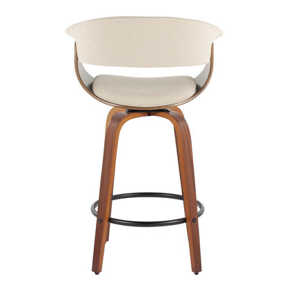 Beige Vintage Mod 26" Fixed-Height Counter Stool - Set of 2