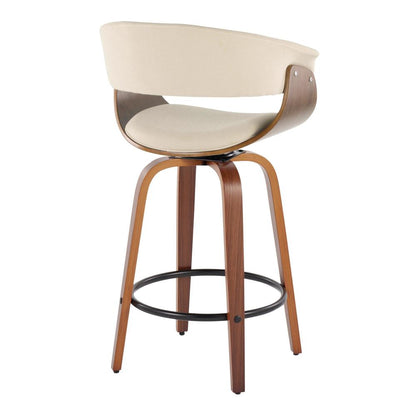 Beige Vintage Mod 26" Fixed-Height Counter Stool - Set of 2