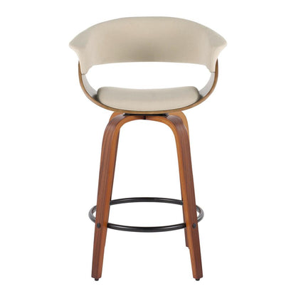 Beige Vintage Mod 26" Fixed-Height Counter Stool - Set of 2
