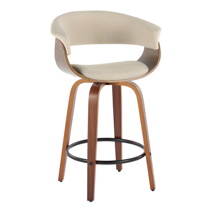 Beige Vintage Mod 26" Fixed-Height Counter Stool - Set of 2