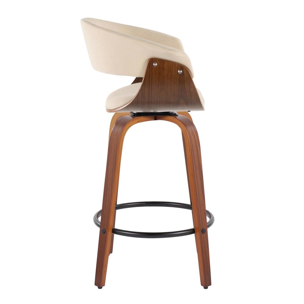 Beige Vintage Mod 26" Fixed-Height Counter Stool - Set of 2