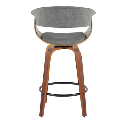 Grey Vintage Mod 26" Fixed-Height Counter Stool - Set of 2
