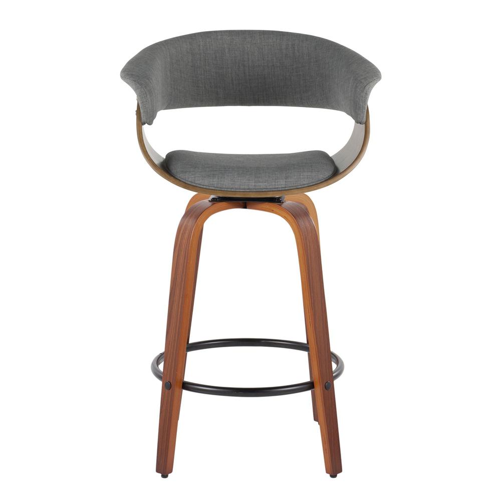 Grey Vintage Mod 26" Fixed-Height Counter Stool - Set of 2