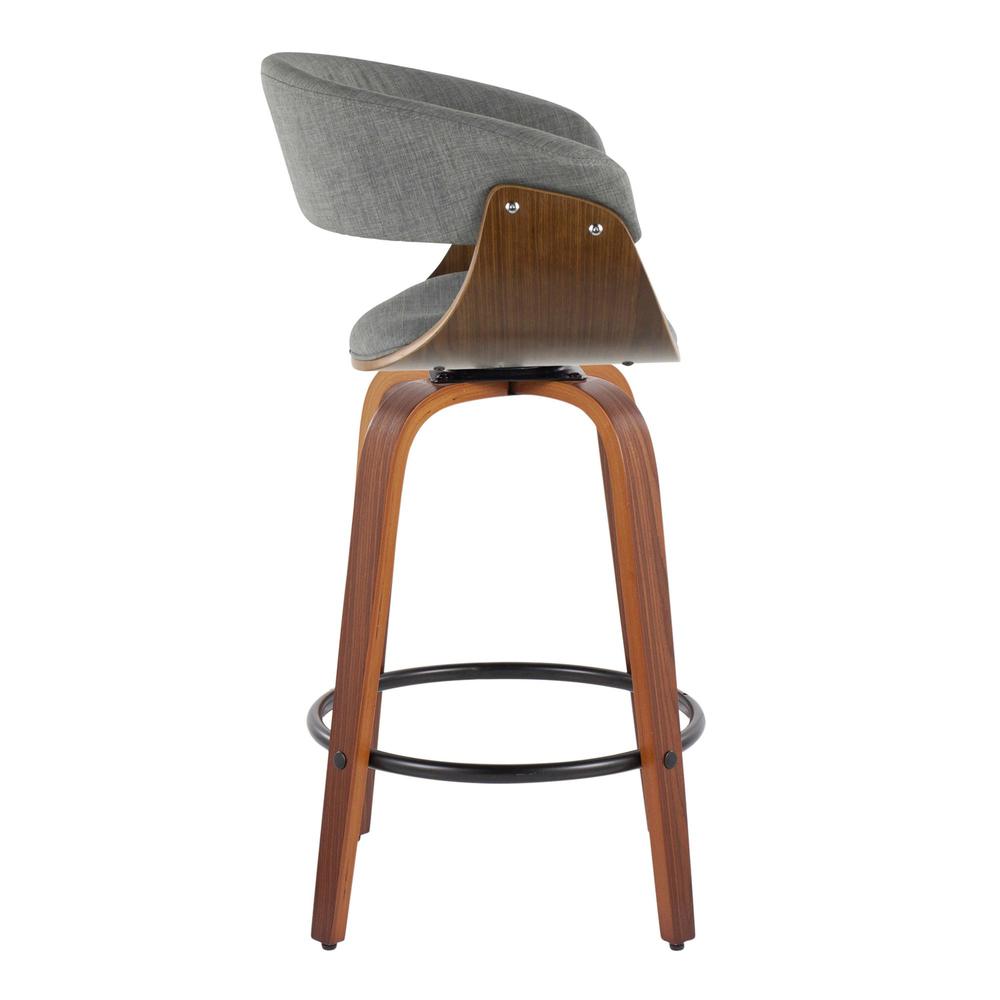 Grey Vintage Mod 26" Fixed-Height Counter Stool - Set of 2
