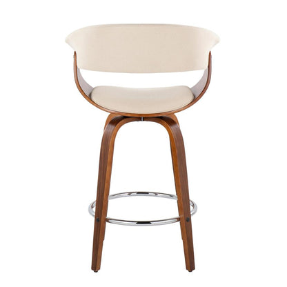 Beige Vintage Mod 26" Fixed-Height Counter Stool - Set of 2
