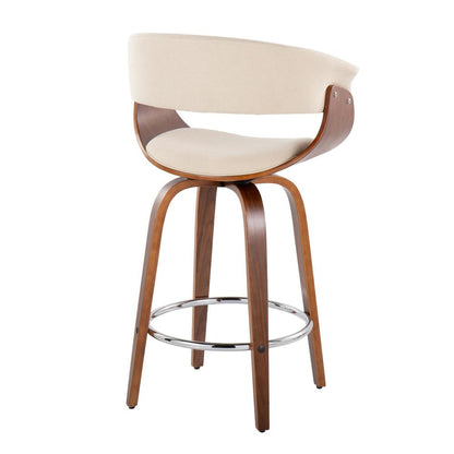 Beige Vintage Mod 26" Fixed-Height Counter Stool - Set of 2