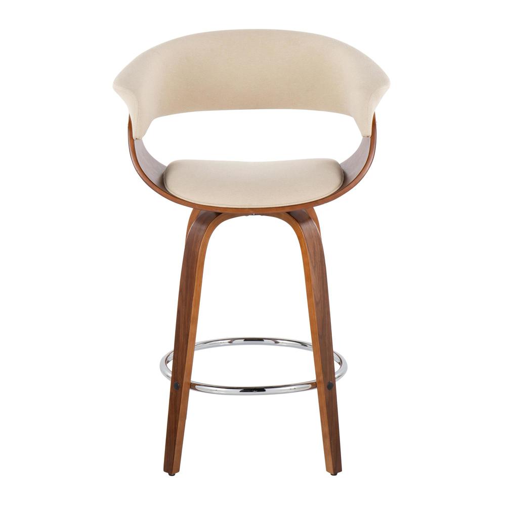 Beige Vintage Mod 26" Fixed-Height Counter Stool - Set of 2