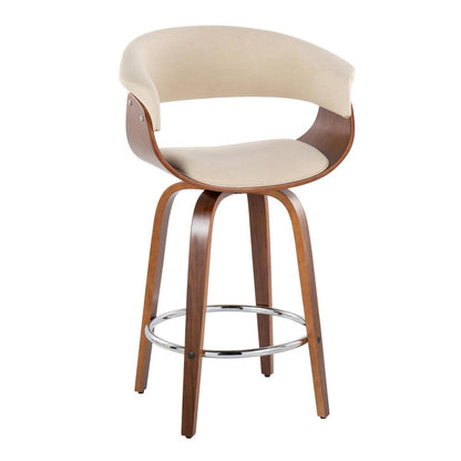Beige Vintage Mod 26" Fixed-Height Counter Stool - Set of 2