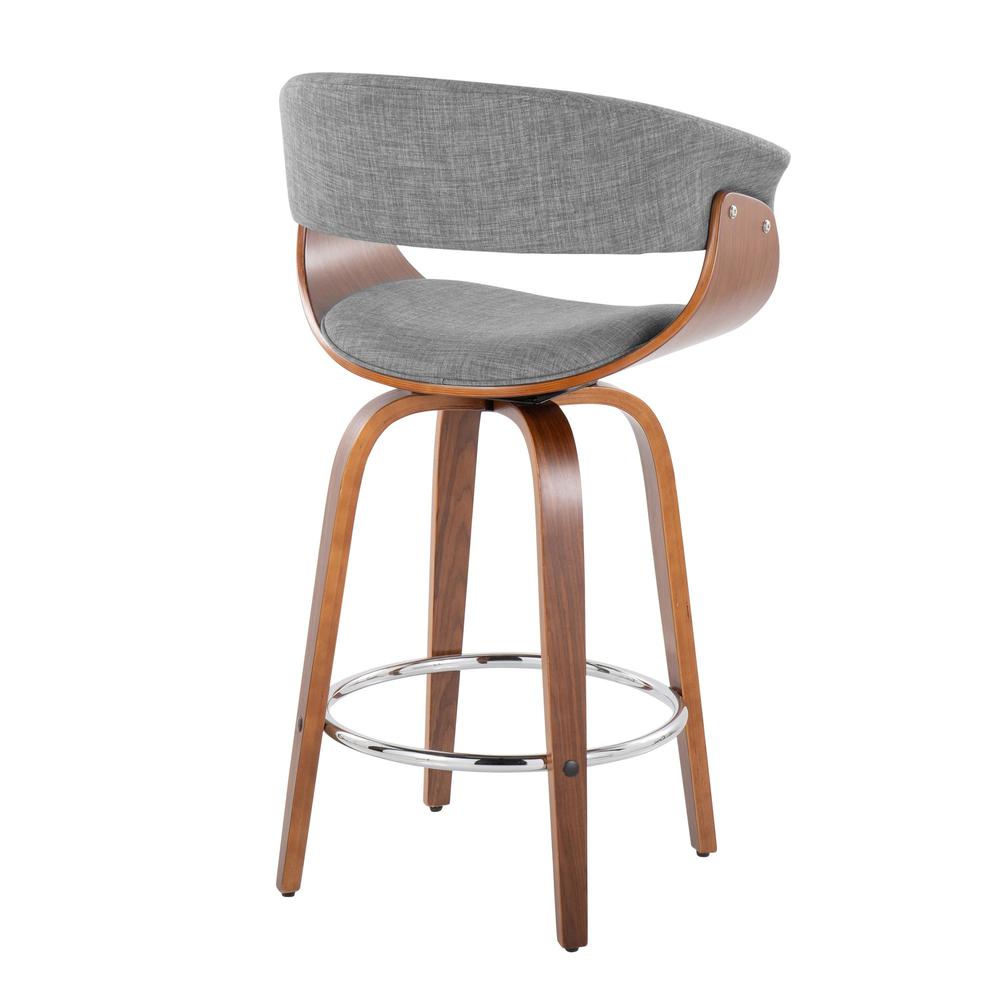 Grey Vintage Mod 26" Fixed-Height Counter Stool - Set of 2