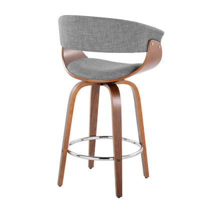 Grey Vintage Mod 26" Fixed-Height Counter Stool - Set of 2