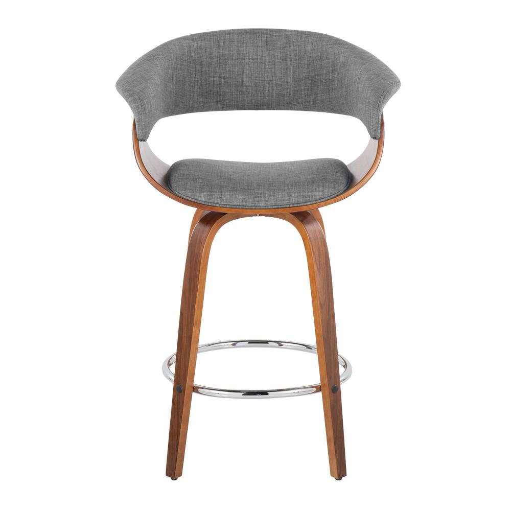 Grey Vintage Mod 26" Fixed-Height Counter Stool - Set of 2