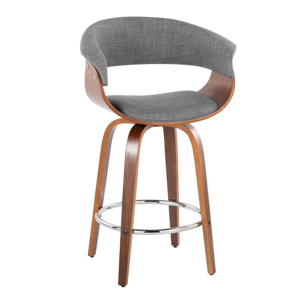 Grey Vintage Mod 26" Fixed-Height Counter Stool - Set of 2