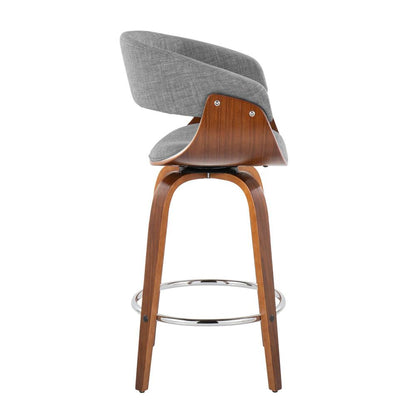 Grey Vintage Mod 26" Fixed-Height Counter Stool - Set of 2