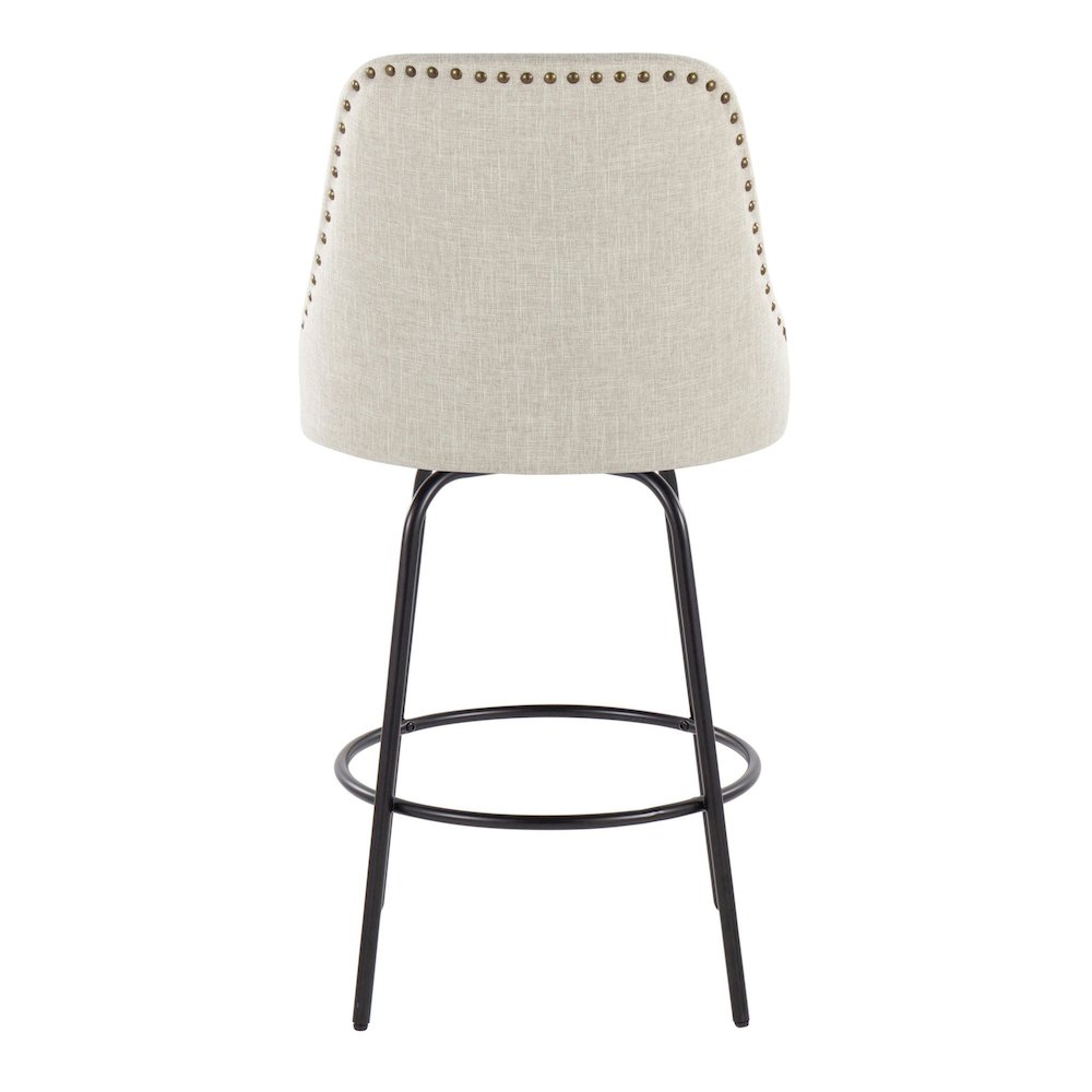 Studded Marcel 27" Fixed-Height Counter Stool - Set of  2