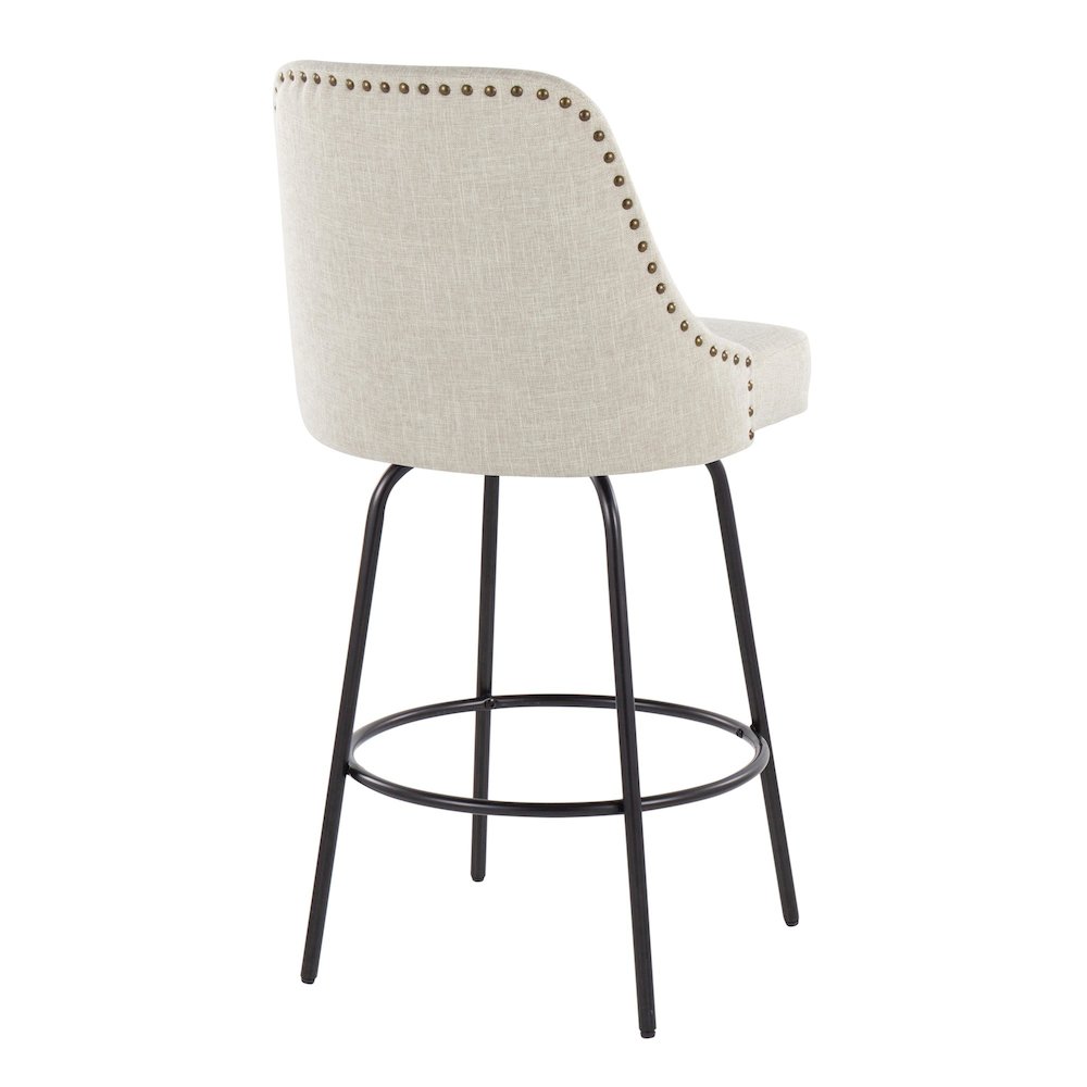 Studded Marcel 27" Fixed-Height Counter Stool - Set of  2