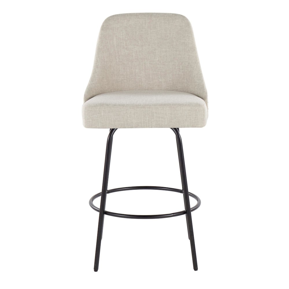 Studded Marcel 27" Fixed-Height Counter Stool - Set of  2