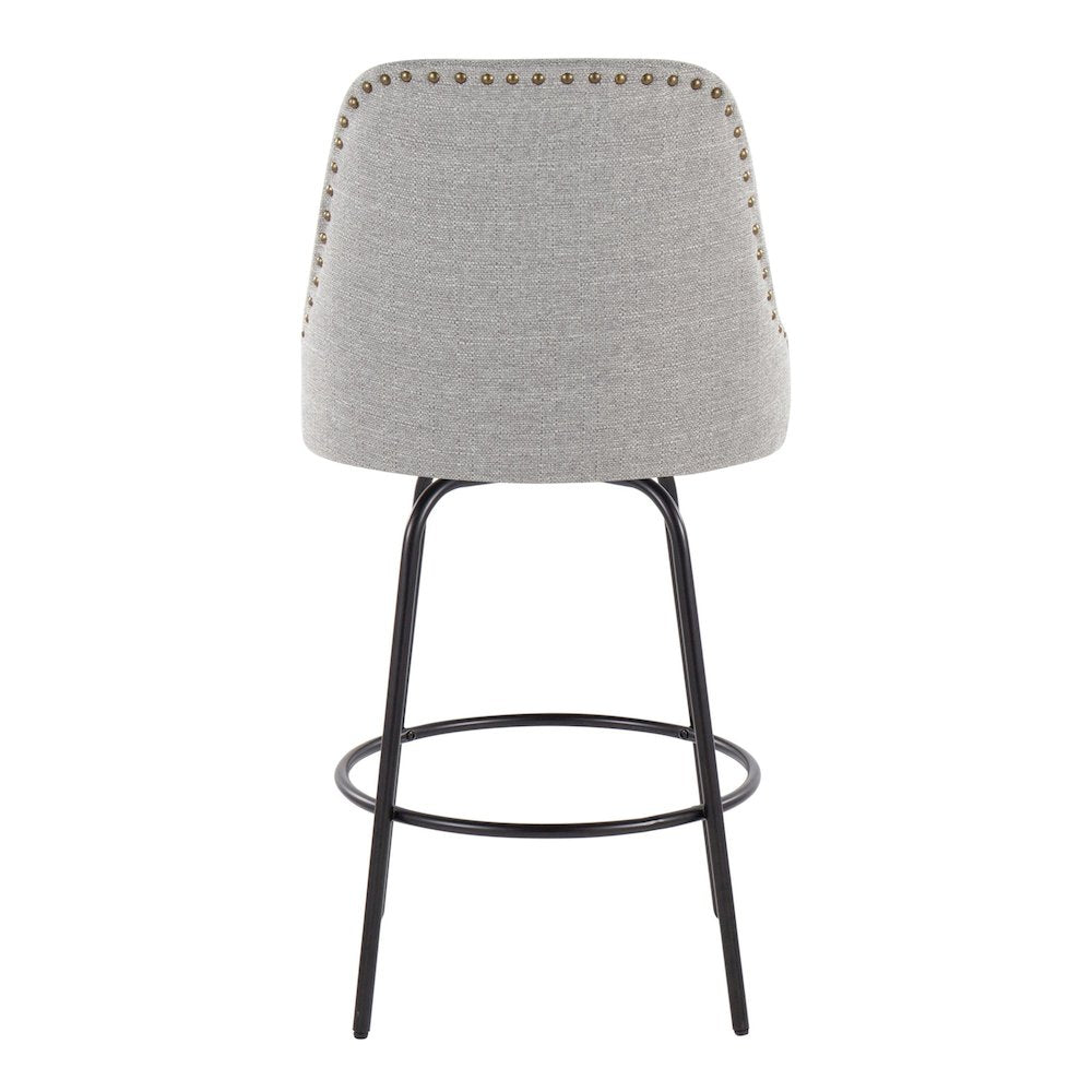 Studded Marcel 27" Fixed-Height Counter Stool - Set of  2
