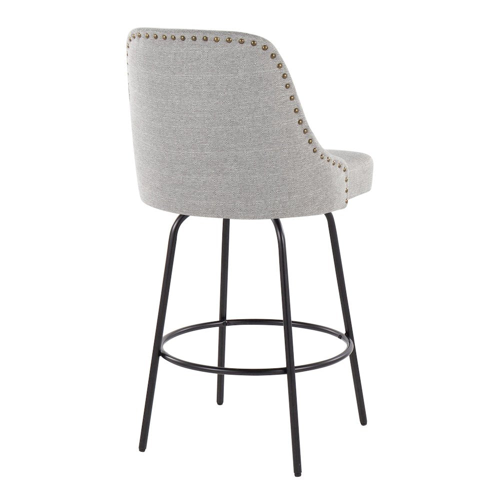 Studded Marcel 27" Fixed-Height Counter Stool - Set of  2