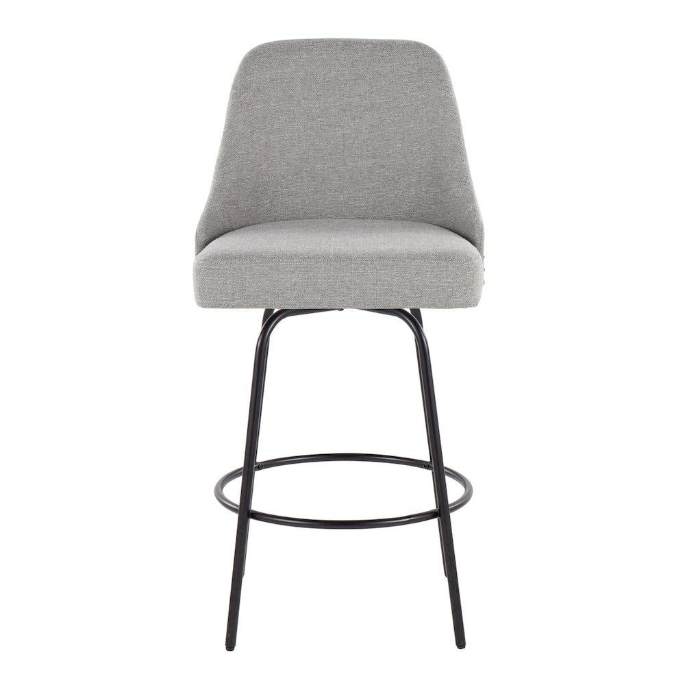 Studded Marcel 27" Fixed-Height Counter Stool - Set of  2