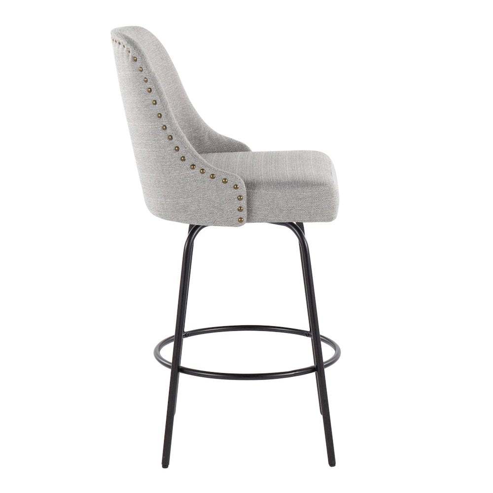 Studded Marcel 27" Fixed-Height Counter Stool - Set of  2
