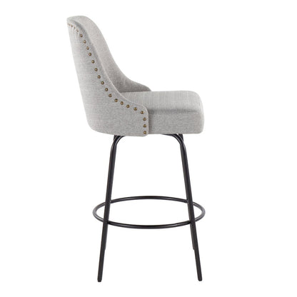 Studded Marcel 27" Fixed-Height Counter Stool - Set of  2