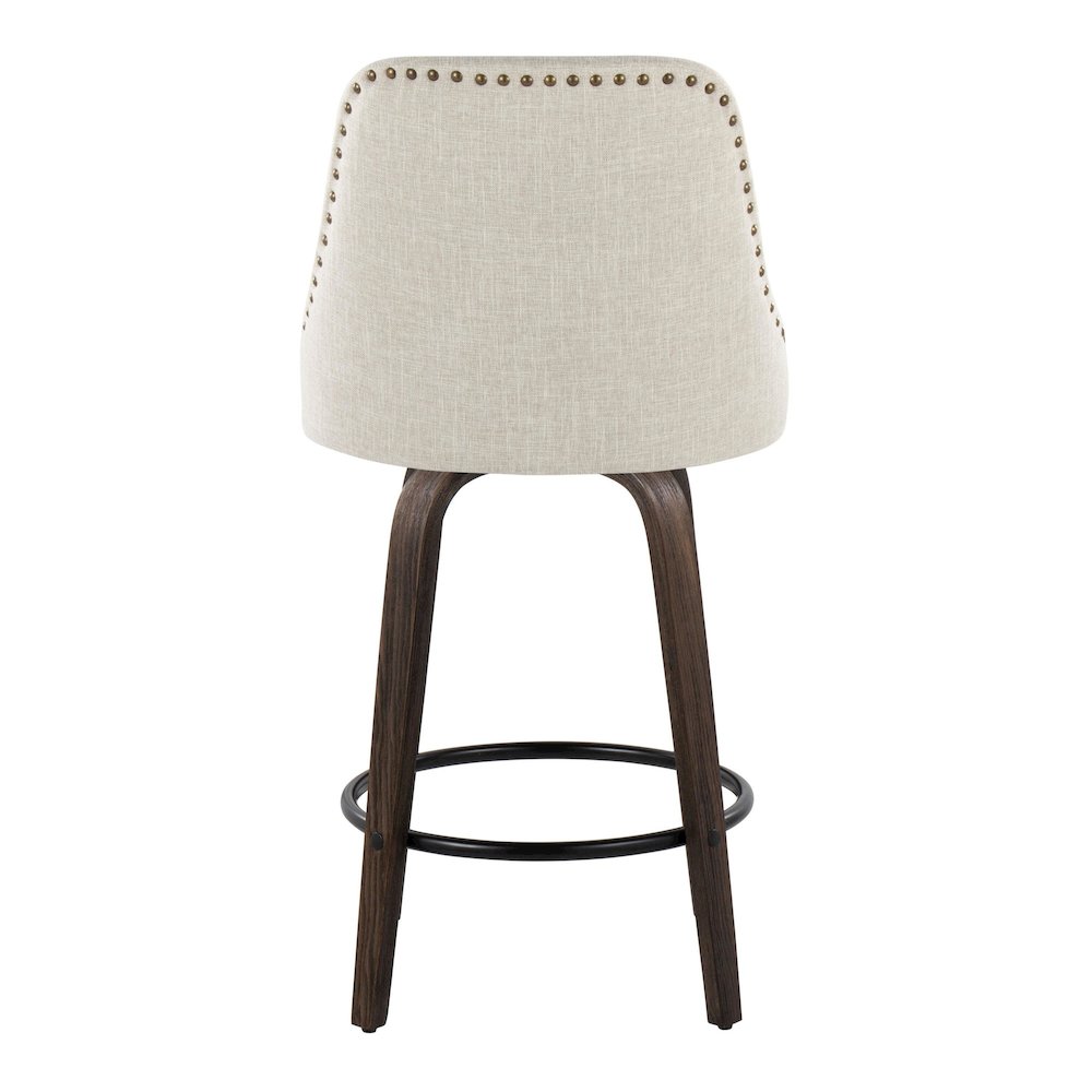 Studded Marcel 27" Fixed-Height Counter Stool - Set of  2