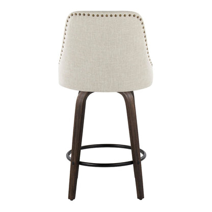 Studded Marcel 27" Fixed-Height Counter Stool - Set of  2