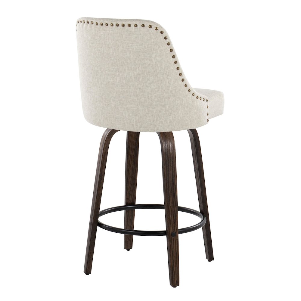 Studded Marcel 27" Fixed-Height Counter Stool - Set of  2