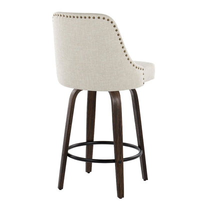 Studded Marcel 27" Fixed-Height Counter Stool - Set of  2