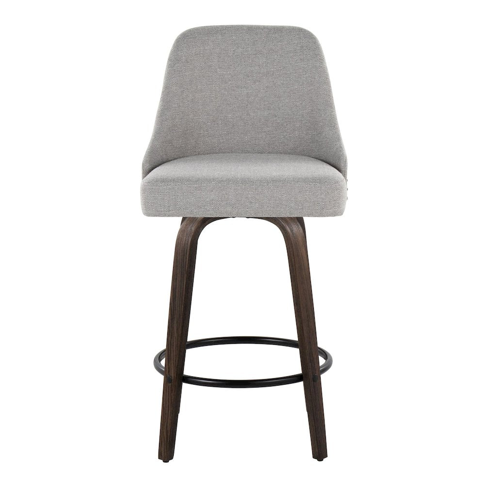 Studded Marcel 27" Fixed-Height Counter Stool - Set of  2