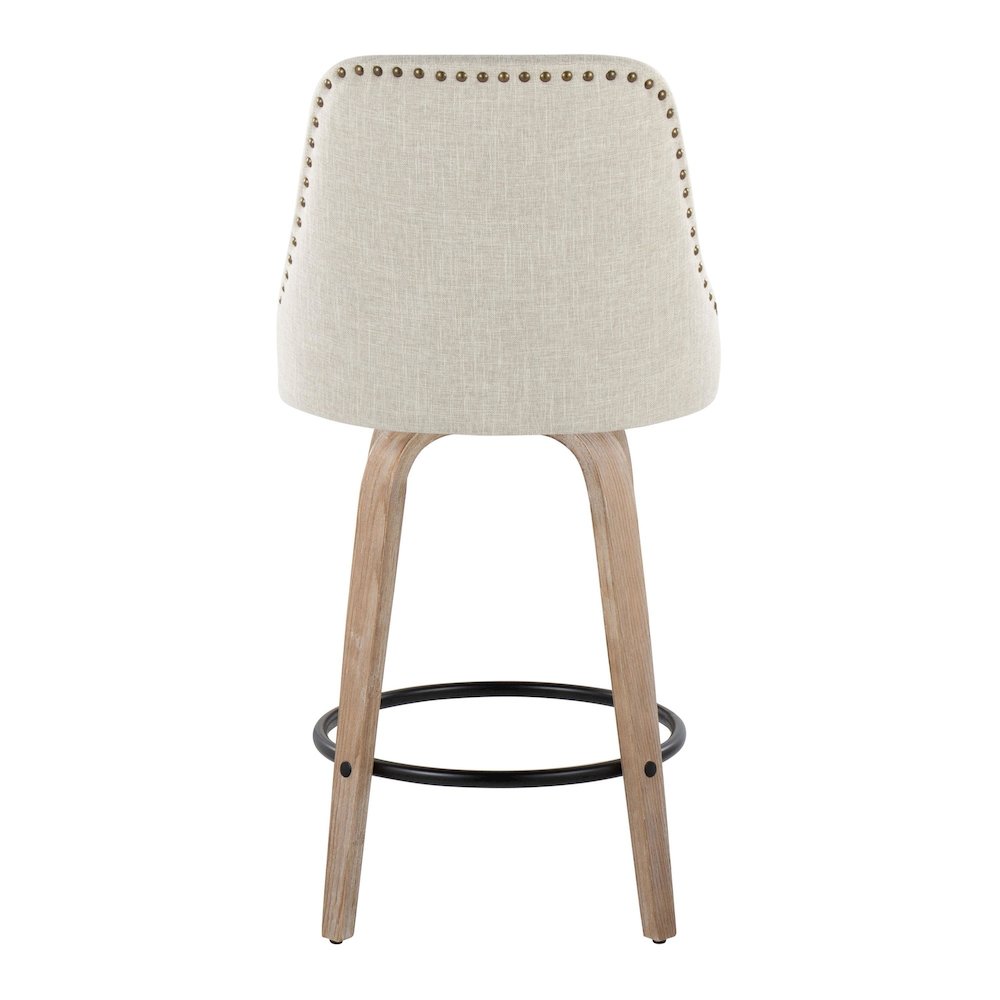 Studded Marcel 27" Fixed-Height Counter Stool - Set of  2