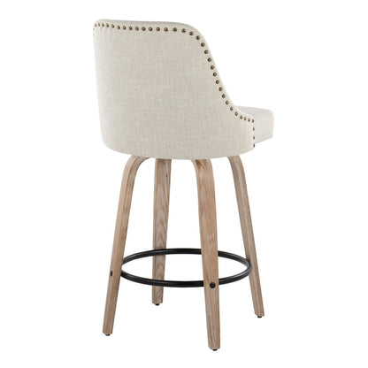 Studded Marcel 27" Fixed-Height Counter Stool - Set of  2