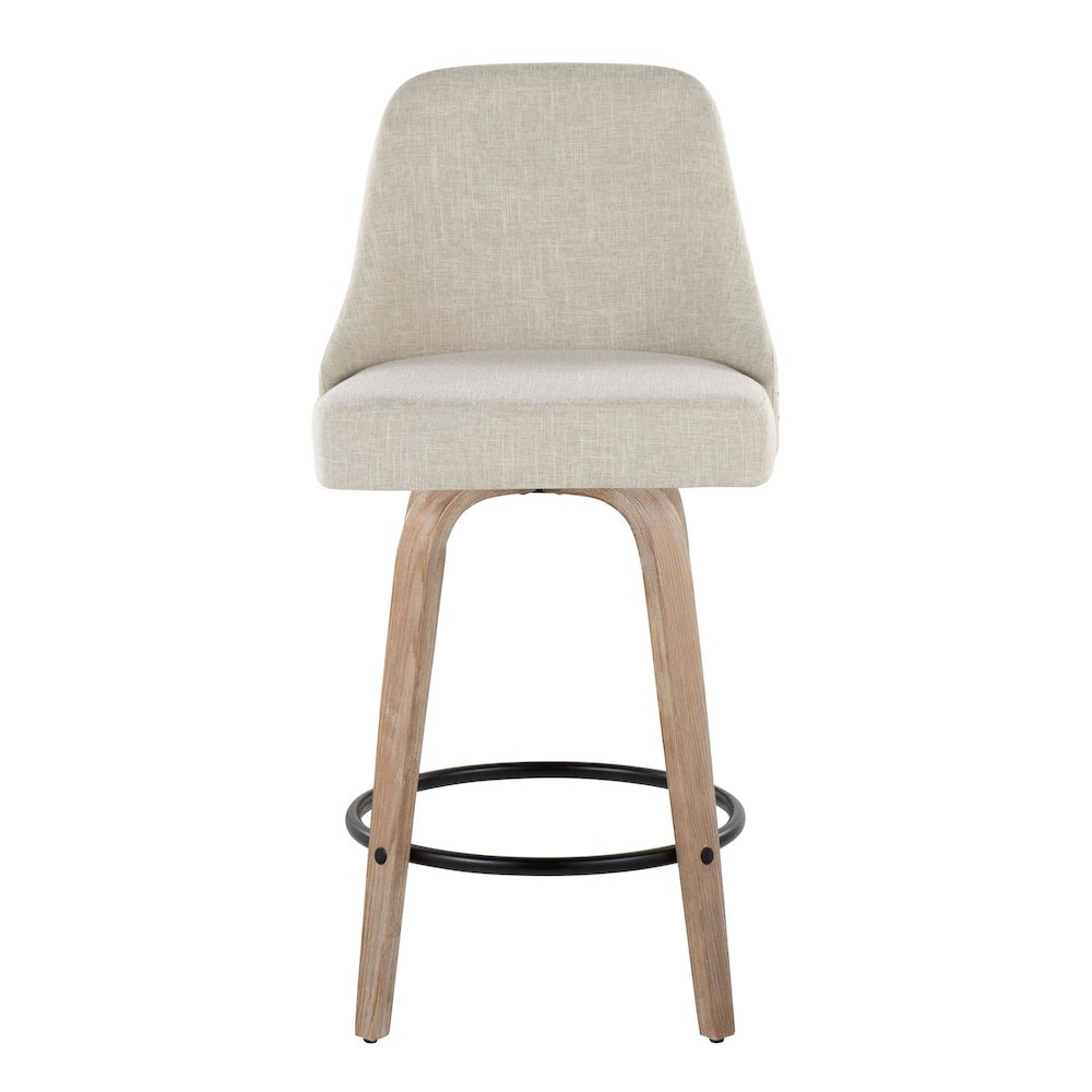 Studded Marcel 27" Fixed-Height Counter Stool - Set of  2
