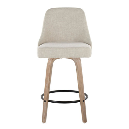 Studded Marcel 27" Fixed-Height Counter Stool - Set of  2