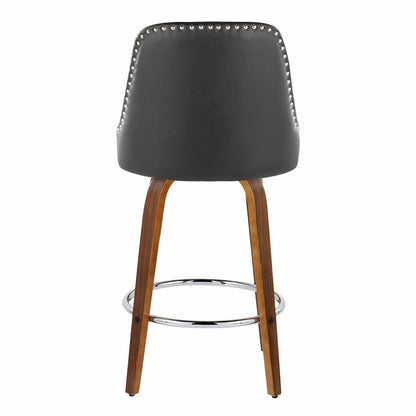 Studded Marcel 27" Fixed-Height Counter Stool - Set of  2